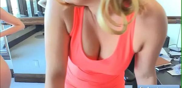  Young sexy blonde Alana dance naked in her house and show her perky nipples and natural boobs